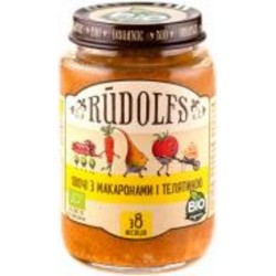 Пюре Rudolfs Овощи с макаронами и телятиной с 8 месяцев 190 г