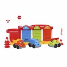 Игровой набор транспорта ТехноК с машинками и дорожными знаками 8584