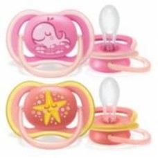 Набор пустышек Philips Avent Ultra Air с декором (6-18 мес.) SCF085/04 2 шт./уп.