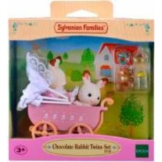 Игровой набор Sylvanian Families Шоколадные кролики-двойняшки в коляске 5432