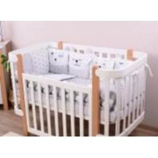 Комплект для детской кроватки Baby Veres Smiling Animals (6 единиц) серый с белым