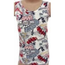 Майка детская для мальчиковдетские Bibo 44031 р.140 белый с красным
