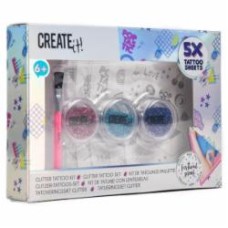 Набор CREATE IT! для тату с разноцветными блестками и трафаретами 6789317