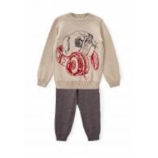 Джемпер для девочки ART KNIT Мопс р.98 бежевый 338
