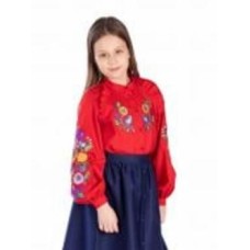 Вышиванка для девочек Эдельвика р.158 красный 49-23/00