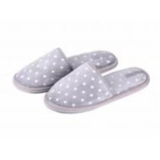 Тапочки детские для девочки Twins HS-OZ велюровые в горох р.30/31 серый