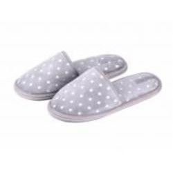 Тапочки детские для девочки Twins HS-OZ велюровые в горох р.30/31 серый