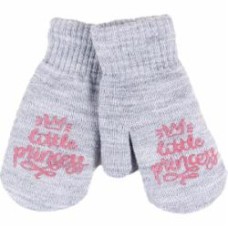 Варежки YO! RED-0117G-AA1A little princess р.10 серый