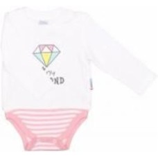 Боди для девочки Colibrі с длинным рукавом tiny diamond р.86 молочный CLG005