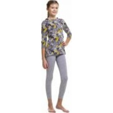 Пижама детская для девочки KOSTA 0102-8 р.122-128 серо-желтый