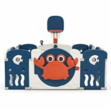 Манеж Luna Kids 12+3 с баскетболом голубой с белым ABST-W07