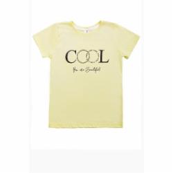 Футболка для девочки Luna Kids с принтом Cool р.158 ваниль