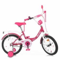 Велосипед детский PROF1 Princess SKD75 белый с розовым Y1613-1K
