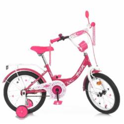 Велосипед детский PROF1 Princess SKD75 белый с розовым Y1613-1K