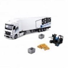 Игровой набор Bburago 1:43 Фура Mercedes-Benz Actros c погрузчиком 18-31471