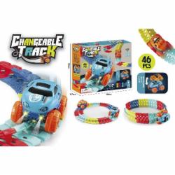 Трек гибкий FENGBA TOYS 46 элементов со световым эффектом 26х5,7х23 см SA122294
