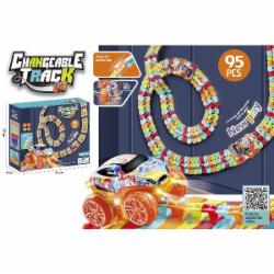 Трек гибкий FENGBA TOYS 95 элементов со световым эффектом 33х6х27 см SA210571