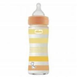 Бутылочка Chicco стеклянная Well-Being Colors 0м+ 240 мл оранжевая (28721.31)