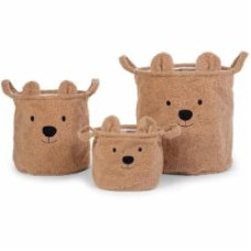 Корзина для игрушек Childhome Teddy коричневый 3 шт CCBTBSET