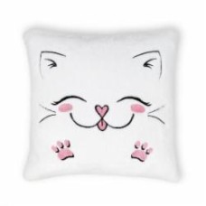 Подушка декоративная WP Merchandise Котик 33 см белый FWPPILLOWCAT22WT0