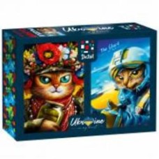 Пазлы картонные De.tail Кошечка-воин & Призрак Киева (2 в 1) DT500-09
