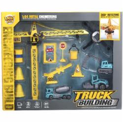 Игровой набор MEET HOT Truck Building инженерная вышка и техника голубой HJP1215438