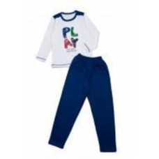 Пижама для мальчиков Luna Kids Play р.110–116 молочный с синим 0048
