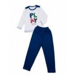 Пижама для мальчиков Luna Kids Play р.110–116 молочный с синим 0048