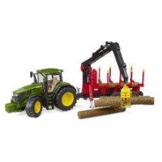 Трактор Bruder John Deere с прицепом и манипулятором 1:16 03154