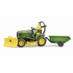 Игрушечный набор Bruder Садовый трактор John Deere с прицепом и фигуркой садовода 62104