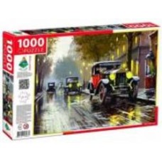Пазлы КФИ 1000 Старый город со старыми машинами