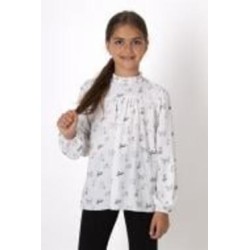 Блуза Mevis р.140 белый с рисунком 4741