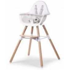 Стульчик для кормления Childhome Evolu 2 с бампером natural/white (CHEVOCHNW)
