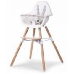 Стульчик для кормления Childhome Evolu 2 с бампером natural/white (CHEVOCHNW)