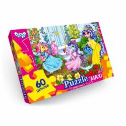 Пазлы Danko Toys 60 элементов макси неон №3 Пони играют в бадминтон Мх 60-08-03
