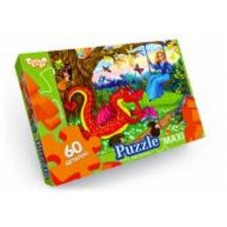 Пазлы Danko Toys 60 элементов макси неон №9 Дракон Мх 60-08-09