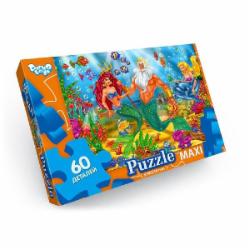 Пазлы Danko Toys 60 элементов макси неон №12 Русалочка Мх 60-08-12