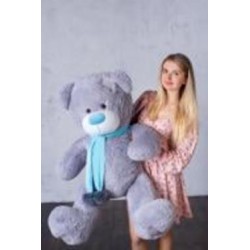 Мягкая игрушка Yarokuz Медведь с заплатками Джозеф 140 см серый Мягкая игрушка Yarokuz Медведь с заплатками Джозеф 140 см серый