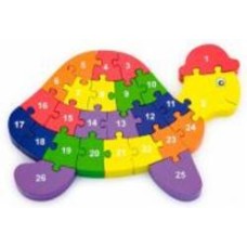 Пазл деревянный Viga Toys Черепаха по буквам и числам 55250