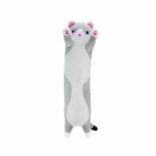 Мягкая игрушка Shantou Кот Батон 50 см серый с белым E1025