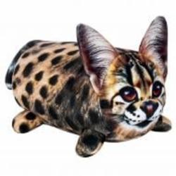 Мягкая игрушка подарочная INKATOYS Сервал 28 см бежевый с принтом PRIS1U_SU