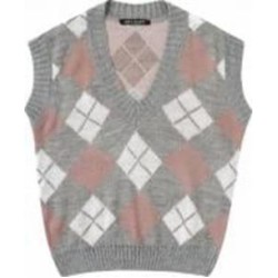 Жилет для девочки ART KNIT Ромб р.116 серый 26295