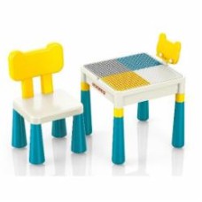 Игровой набор LELE BROTHERS 4в1 стол со стульчиком, доска для конструктора MC231255 разноцветный