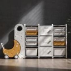 Стеллаж Lumpurini Lunetta Maxi трехъярусный с контейнерами и детской коляской YYSC2218-1