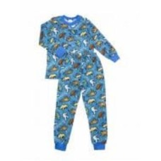 Пижама детская для мальчиков Luna Kids Зверюшки (байка) р.122–128 голубой