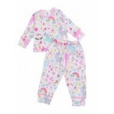 Пижама детская для девочек Luna Kids трикотажная Единорожки р.86 молочный