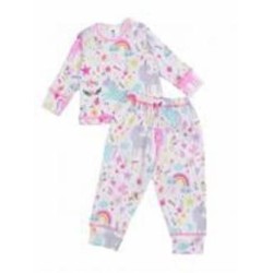 Пижама детская для девочек Luna Kids трикотажная Единорожки р.86 молочный