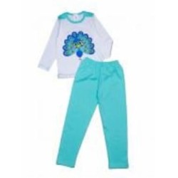 Пижама для девочек для девочек Luna Kids Маленький павлин р.110–116 ментол 0030
