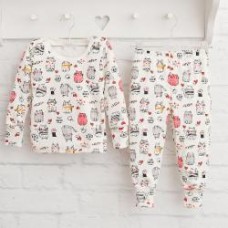 Пижама для девочек Blanka Котики р.80 белый 110253