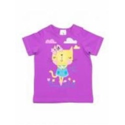 Футболка для девочек Luna Kids Кошка р.80 фиолетовый 0043